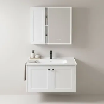 Set mobilier de baie cu lavoar Monti 60cm White imagine