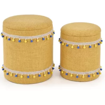 Set tabureti tapitati Grado Galben imagine