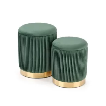 Set tabureti tapitati Monty Verde / Gold imagine