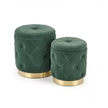 Set tabureti tapitati Polly Verde / Gold imagine