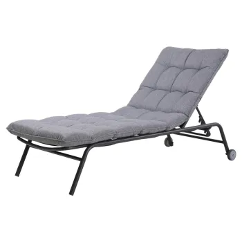 Sezlong de gradina Vibe gri cu perna imagine