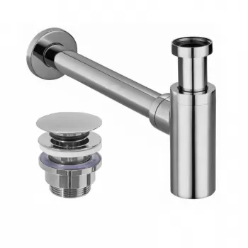 Sifon cu ventil pentru lavoar Click-Clack universal crom imagine