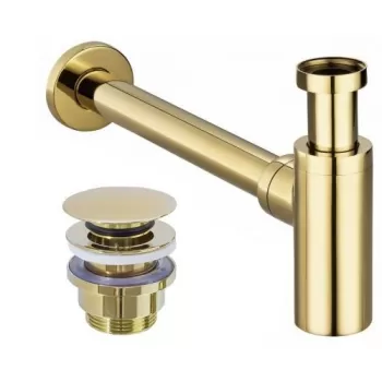 Sifon cu ventil pentru lavoar Click-Clack universal gold imagine