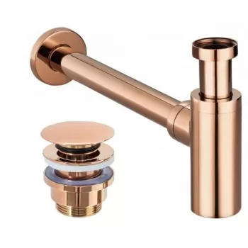 Sifon cu ventil pentru lavoar Click-Clack universal rose gold imagine