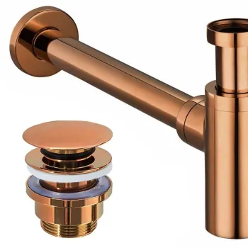 Sifon lavoar universal Copper + dop tip Click-Clack imagine