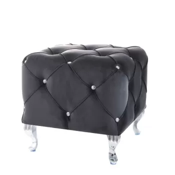 Taburet Hestia K velvet negru Blu19 imagine