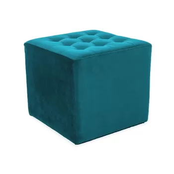 Taburet Lori Velvet Turcoaz 85 - l39 x L39x h34 cm imagine