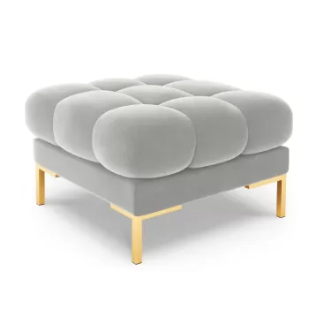 Taburet tapitat Bali velvet/picioare gold - L60 x l60 x h41 imagine