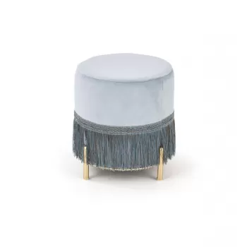 Taburet tapitat Cosby Velvet albastru deschis imagine