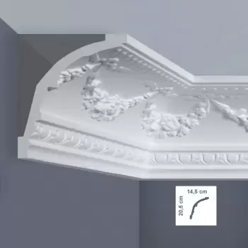 Cornisa decorativa 145 x 205 mm - 1.25 m | EF4L imagine