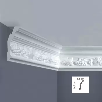Cornisa decorativa 55 x 145 mm - 1.25 m | EF8L imagine