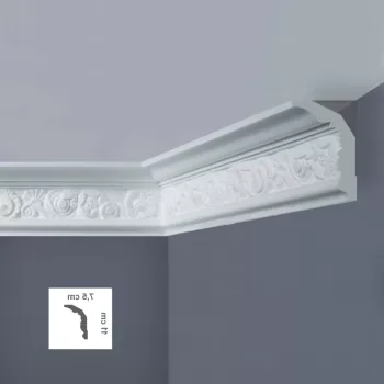 Cornisa decorativa 75 x 110 mm - 1.25 m | EP3L imagine