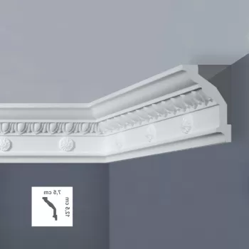 Cornisa decorativa 75 x 125 mm - 1.25 m | EF2L imagine