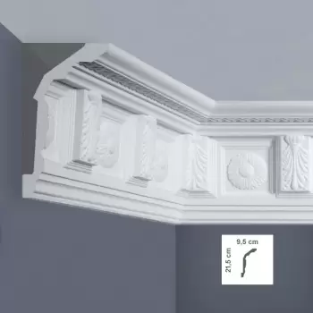 Cornisa decorativa 95 x 215 mm - 1.25 m | EF3L imagine
