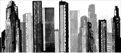 Sticker decorativ CITYSCAPE | 43,1 cm x 98,4 cm imagine