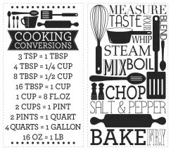 Sticker decorativ COOKING CONVERSIONS | 2 colite de 25,4 cm x 45,7 cm imagine