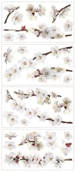Sticker decorativ DOGWOOD FLOWERS | 4 colite de 25,4 cm x 45,7 cm imagine