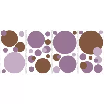 Sticker decorativ JUST DOTS PURPLE | 4 colite de 25,4 cm x 45,7 cm imagine