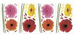 Sticker decorativ SMALL GERBER DAISIES | 4 colite de 25,4 cm x 45,7 cm imagine