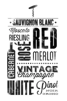 Sticker decorativ WINE LOVERS | 4 colite de 25,4 cm x 45,7 cm imagine