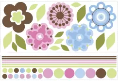 Stickere decorative GROWING FLOWERS | 2 colite de 68,6 cm x 101,6 cm imagine