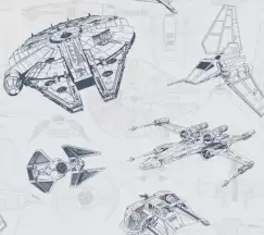Tapet STAR WARS SHIP SCHEMATIC | DY0306 imagine