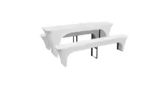 3 huse elastice pentru masa si banci berarie 220 x 50 x 80 cm, alb imagine