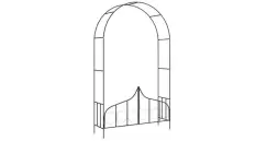 Arcada de gradina cu poarta,negru,138 x 40 x 238 cm, fier imagine
