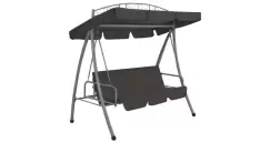 Balansoar extensibil cu copertina antracit 198x120x205 cm otel imagine