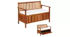 Banca de depozitare gradina 120x63x84 cm lemn masiv salcam XL imagine