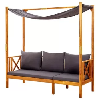 Banca de gradina cu copertina, lemn masiv de acacia imagine