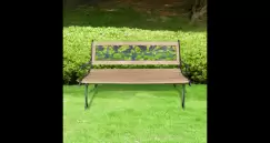 Banca de gradina cu spatar cu model floral imagine