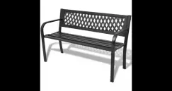 Banca de gradina din otel, negru imagine