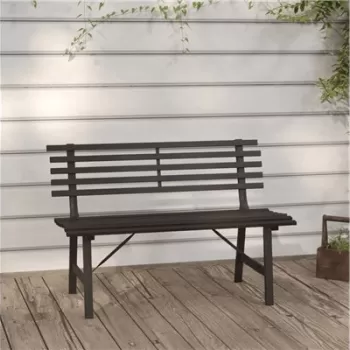 Banca de gradina, negru, 110 cm, otel imagine