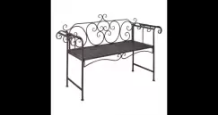 Banca de metal cu spatar cu model spiralat Maro imagine