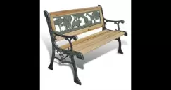 Banca exterior pentru copii cu model cu animale 80 x 24 cm imagine