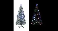 Brad artificial Craciun stativ otel, 220 ramuri, iluminare LED 180 cm imagine