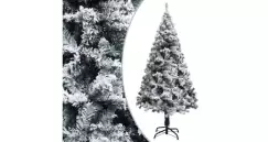 Brad de Craciun artificial cu zapada, verde, 120 cm, PVC imagine