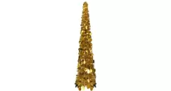 Brad de Craciun artificial tip pop-up, auriu, 120 cm, PET imagine