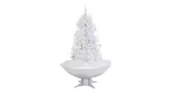 Brad de Craciun cu ninsoare si baza umbrela, alb, 170 cm imagine