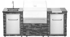 Bucatarie de exterior fara gratar, contine chiuveta si arzator lateral Grand Hall Stone Island K04000235B imagine