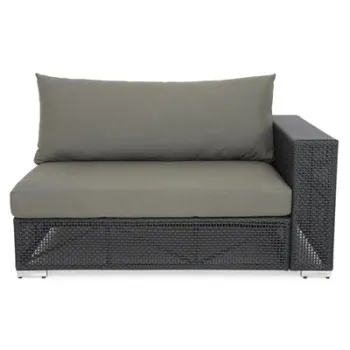 Canapea 2 locuri brat stanga SAVANA lungime 143 latime 97 inaltime 73 negru cu gri imagine