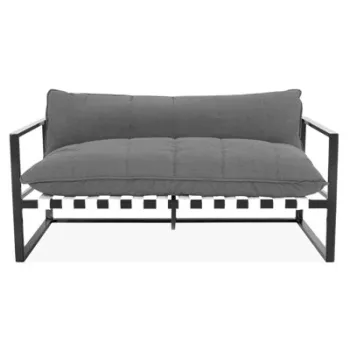 Canapea 2 locuri REEF lungime 150 latime 77 inaltime 61 negru cu gri  imagine