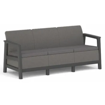 Canapea gradina Keter Scandi Linea 3 locuri, gri montan grafit imagine
