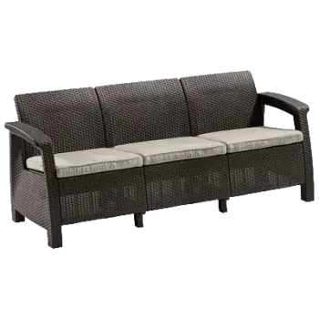 Canapea pentru gradina si terasa Keter Corfu Love Seat Max 258947 maro imagine