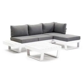 Coltar 3 piese ALORA lungime 242 latime 138 inaltime 77 alb cu gri imagine