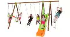 Complex de leagane cu tobogan pentru 7 copii Octavo Trigano imagine