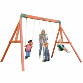 Complex de leagane din lemn cu 3 leagane Aviator imagine