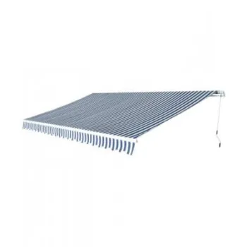 Copertina pliabila, actionata manual, albastru/alb, 500 cm imagine