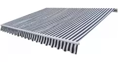 Copertina pliabila cu actionare manuala, 300 cm, albastru/alb imagine